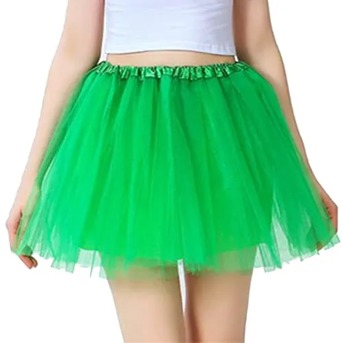 Tüllrock Damen,Tutu Damen,Unterrock Rock Ballet Blase Tanzrock Tanzkleid Ballkleid Kurz RetroPetticoat Tutu,Minirock Retro Unterrock Ballet Grün