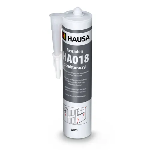 Fassaden-Acryl Struktur-Acryl 310ml körnig weiß Acryl-Dichtstoff Putzacryl HAUSA