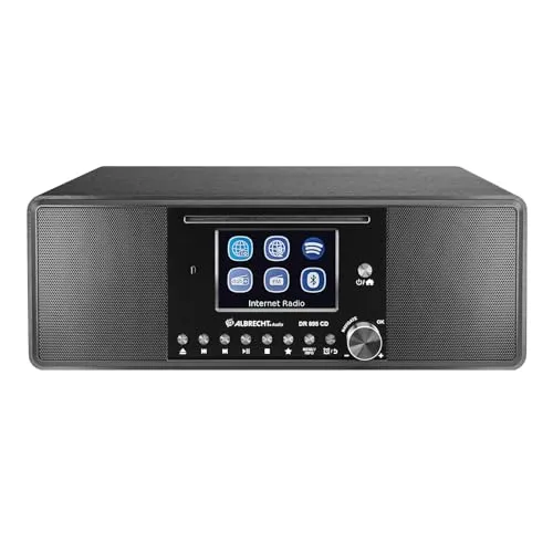 Albrecht DR 895 CD - DAB+ UKW Internet CD-Player, edles Walnussholz-Design, Spotify Connect und App-Steuerung für grenzenlosen Musikgenuss