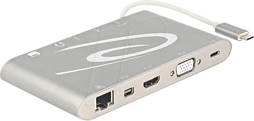 DELOCK 87298 - USB 3.1 Dockingstation für Laptops - Vielseitige Dockingstation mit USB-C Alt-Mode, ideal für gleichzeitigen Betrieb von zwei Monitoren und umfangreichen Anschlussmöglichkeiten für Peripheriegeräte.