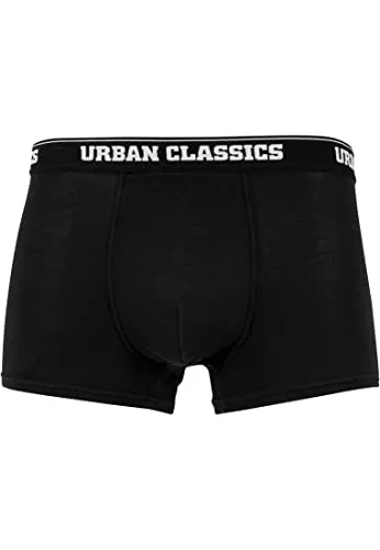 Urban Classics Organic Boxer Shorts 3-Pack – Herren Boxershorts aus Bio-Baumwolle mit Elastikbund und Branding, komfortable Passform, White/Navy/Black, XXL