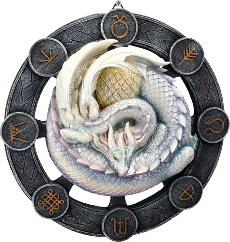 Figuren Shop GmbH Wandrelief Drache Ostara von Anne Stokes - Fantastisches Wandrelief zum Thema Frühjahrstagundnachtgleiche, kunstvoll gestaltet von Anne Stokes. Perfekt für Liebhaber von Fantasy-Dekorationen und Drachenartikeln.