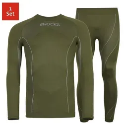SNOCKS Thermounterhemd - Thermounterwäsche mit Daumenloch für Herren, atmungsaktiv und wärmeisolierend, ideal für Wintersport, Größe L