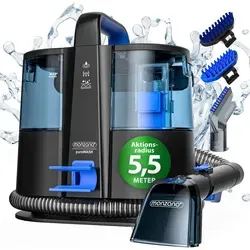 MONZANA® Waschsauger Polsterreiniger mit 2-in-1 Bürstenaufsatz - Nass-/Trockensauger für Teppiche & Polster, 400 W Leistung, 5,5 m Reichweite und praktische Sprüh- und Saugfunktion für gründliche Reinigung.