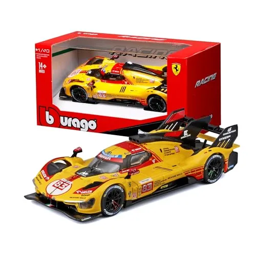 Bburago 1836322P3 Ferrari 499P LMH 1:43 Modellauto - Detailreiches Sammlermodell des Ferrari 499P LMH im Maßstab 1:43. Ideal für Fans und Sammler, mit Originalverpackung und hochwertiger Verarbeitung.