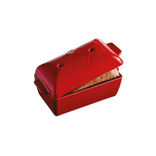 Emile Henry Brotlaib Bäcker, Keramik, Rot, 24x15x12.5 cm von Emile Henry