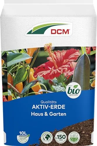 DCM AKTIV Erde Haus & Garten - Spezialerde - Universalerde - Mit organischem Dünger - Mit Mykorrhiza-Pilzen - Torfreduzierte Pflanzenerde - Bio - 40 L