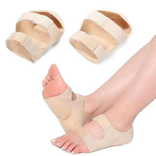 DASHUI 1Paar Fersenpolster für Plantarfasziitis, Verstellbare Fersensporn gegen Fußschmerzen, Plattfüße, Fersensporn & Achillessehnenentzündung, Größe S (Beige)