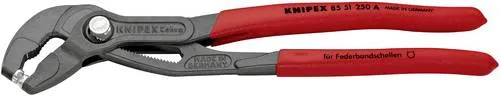 Knipex Schlauchschellenzange 85 51 250 A, 250mm - Zangen für Schlauchschellen bis 40 mm Ø, mit QuickSet-Verstellung für einfache Handhabung und drehbaren Greifeinsätzen für sicheren Griff in engen Räumen. Made in Germany.