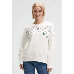Rundhalspullover SOCCX, Damen, Gr. 3XL, weiß, Material: 53% Viskose, 43% Polyester, 4% Elasthan, Glitzermuster, bedruckt, regular fit normal, Rundhals, eingesetzt gerader Abschluss, Pullover Rundhalspullover, mit weicher Haptik