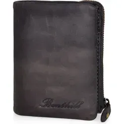 Benthill Geldbörse Klein Echt Leder mit RFID Schutz - Praktische Slim-Wallet aus echtem Rindsleder mit 6 Kartenfächern und Reißverschluss-Münzfach. Ideal für den täglichen Gebrauch, bietet sie sicheren RFID-Schutz und passt bequem in jede Tasche.