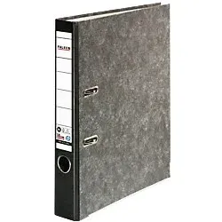 Falken Ordner Schmal DIN A4 50 mm Schwarz 2 Ringe S50 Pappkarton Wolkenmarmor