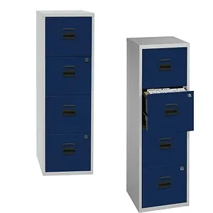 BISLEY Home PFA 4 Hängeregistraturschrank lichtgrau, oxfordblau