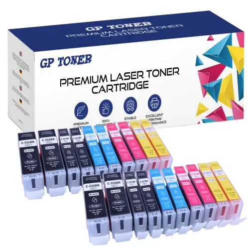 GP TONER Druckerpatronen Ersatz für Canon PGI-550xl, CLI-551xl Tintenpatrone für Canon PIXMA iP7250 iP8750 iX6850 MG5450 (4X Schwarz, 4X Foto Schwarz, 4X Cyan, 4X Magenta, 4X Gelb)