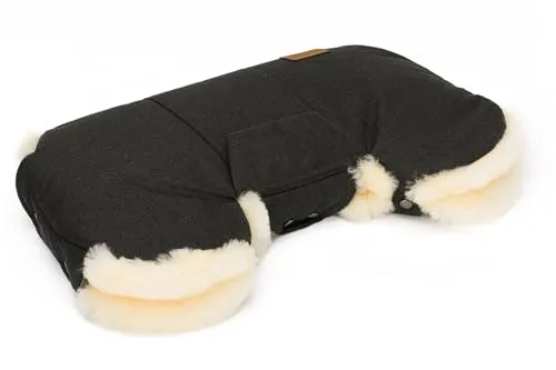 Fillikid Handwärmer Nyby Exklusiv | Universal Lammfell Handmuff für Kinderwagen, Buggy | warme Handschuhe | Kuschelige Winter Kinderwagenmuff | Universalgröße für Buggy, Radanhänger