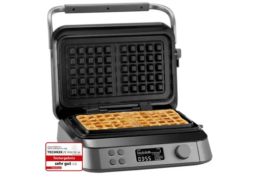 KLAMER Waffeleisen Belgische Waffel - Doppelt mit 7 Stufen und 5 Programmen - Waffeleisen für Belgische Waffeln, 1600 W für schnelle Zubereitung, gleichmäßige Bräunung und akustisches Signal bei Start/Ende. Ideal für Waffelliebhaber!