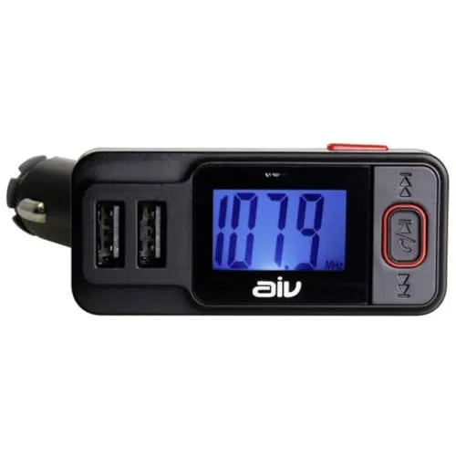 AIV 530414 147279 FMT-719 BT-RDS FM Transmitter inkl. Freisprechfunktion, mit Fernbedienung, Schwarz
