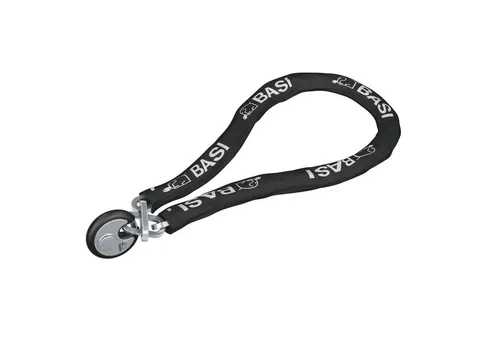 BASI Kabelbinder Stahlkette zur Sicherung von Zweirädern, Tore etc. (Spar-Set) mit Rundbügelschloss, witterungsfest, Korpus aus Edelstahl