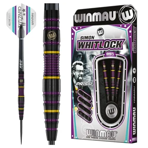 WINMAU Darts - Simon Whitlock 85% Pro-Series 22g Professional Dart-Set mit Dart-Flüge und Dart-Schäften