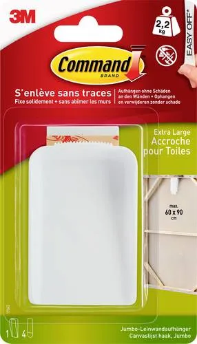 3M Command Leinwandaufhänger XL (L x B x H) 85 x 56 x 18mm Weiß Inhalt: 1St.