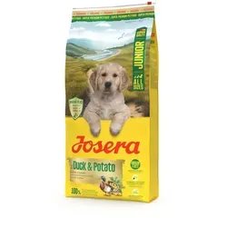 Josera Duck & Potato Junior 12,5 kg - Getreidefreies Welpenfutter - Hundefutter für Welpen ab der 6. Woche mit 100% Ente als Monoprotein. Unterstützt den Knochenbau und ein gesundes Immunsystem mit Josera IMMUNE PLUS.