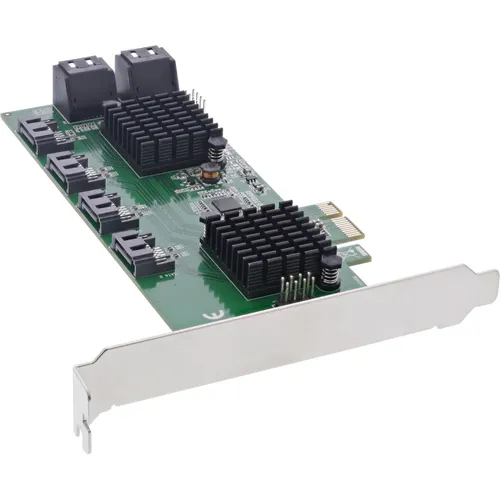 InLine® 76617K Schnittstellenkarte, 8X SATA 6Gb/s Controller - SCSI-Controller für bis zu 8 SATA Laufwerke, ideal zur Speichererweiterung beim Mining oder großen Datenprojekten. Unterstützt Hot Swap und ist mit gängigen Betriebssystemen kompatibel.