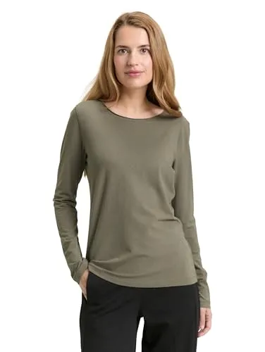 TOM TAILOR Langarmshirt Basic T-Shirt grün XXL
