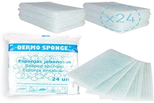 Queraltó, 24 Einweg-Seifenschwämme, Für Erwachsene, Kinder und Babys, Aus Nappa, Für empfindliche Haut, 1 Packungen mit 24 Schwämmen, Badeschwämme mit Seife für Körperpflege