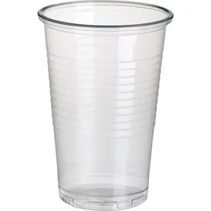 Papstar Trinkbecher 12149, transparent, PP, 0,2 l, Kunststoff, Einweg, mit Füllstrich, 100 Stück