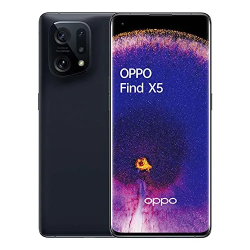 Oppo Find X5 5G - 256GB/8GB RAM Dual-SIM schwarz - Simlockfreies Handy mit 50 MP Kamera und 6,55 Zoll AMOLED-Display, ideal für Fotografie und Multimedia, wasserdicht und leistungsstark mit Snapdragon 888.
