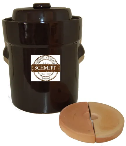 Original Schmitt Gärtopf 5 Lt mit gratis Stampfer von MS-Steinzeug