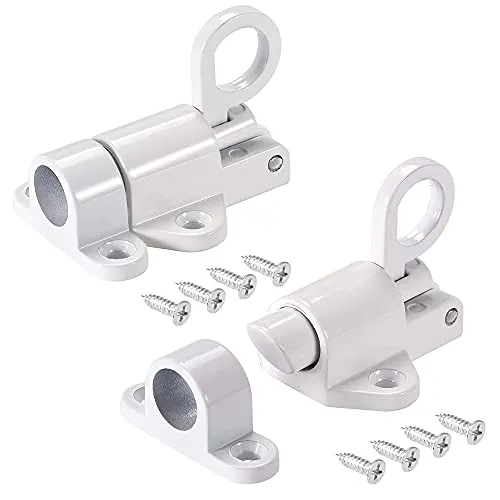 Stücke Automatische Verriegelung Türriegel,Federverriegelung,Automatische Türriegel,Bounce Türriegel,Spring Bounce Türschraube,Mit Schrauben,Geeignet Für Fenster,Holztüren,Schranktüren(Weiß) 2