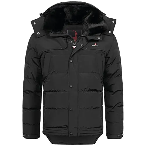 Höhenhorn Winterjacke Adamelo - Herren Quilted Steppjacke, gefüttert, modischer Stil mit 5 Reißverschlusstaschen und abnehmbarer Kapuze