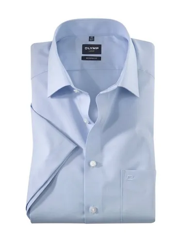 OLYMP Herren Businesshemd Langarm Luxor, Einfarbig, modern fit, New Kent, bleu 11, 42 - Herrenhemden, modernes Design mit New Kent Kragen, pflegeleicht und ideal für den anspruchsvollen Business-Einsatz.