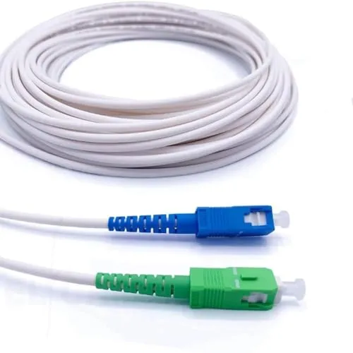 Elfcam® - 7m LWL Glasfaser-Kabel SC/APC auf SC/UPC Stecker, Simplex 9/125μm Patchkabel, Lichtwellenleiter LSZH, Weiß, 7 Meter