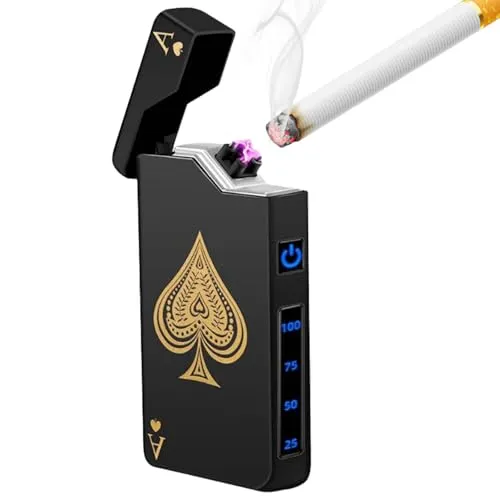 WIYETY USB Elektronisches Lichtbogen Feuerzeug: Wasserdicht & Winddicht, Wiederaufladbar mit Type-C, Schwarz