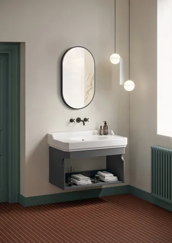 Talos Design Spiegel oval black 45 x 75 cm - Badspiegel mit hochwertigem Aluminiumrahmen in matt schwarz, ideal für feuchte Räume und einfache Wandmontage für sofortige Nutzung.