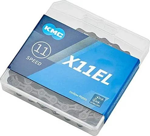 KMC X11EL Blacktech Fahrradkette - 11-fach Fahrradkette mit 118 Gliedern, besonders leicht und langlebig, ideal für präzise Schaltvorgänge und hohe Leistungsanforderungen.