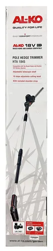 AL-KO Akku-Hochheckenschere Comfort HTA 1845 - Heckenschere mit leistungsstarkem Akkuantrieb, ideal für kabelloses Schneiden von hohen Hecken, 18 V Spannung für maximale Flexibilität.