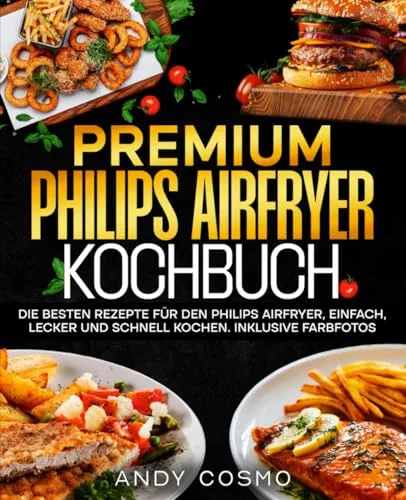 Premium Philips Airfryer Kochbuch: Die besten Rezepte für den Philips Airfryer, einfach, lecker und schnell kochen. Inklusive Farbfotos.