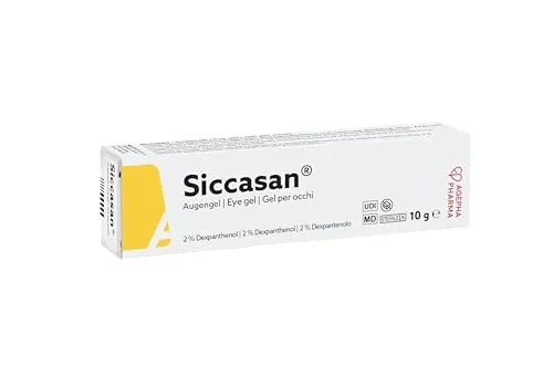 Siccasan Gel Augentropfen - Medikamente bei Augenbeschwerden, mit Dexpanthenol und Carbomer für langanhaltende Befeuchtung und Schutz trockener Augen.