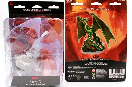WZK90491 - D&D Nolzur's Marvelous - Unpainted Miniatures - Young Emerald Dragon