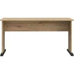 Schreibtisch >TEMPRA2< in Artisan Eiche Nachbildung - 144x72x72cm (B/H/T) - Braun/Grau