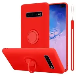 Cadorabo Hülle für Samsung Galaxy S10 PLUS Schutz Hülle in Rot Handyhülle TPU Etui Case Cover