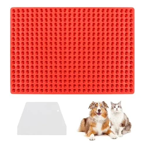 Hohlräumen Runde Mini-Silikonform, Backmatte für Hundeleckerli Mit 1 Spachtel, Silikon Backmatte Geeignet für Gelee-Kekse Haustier-Snacks Backformen 468