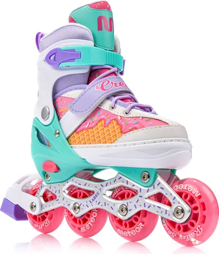 meteor Inlineskates 4in1 Kinder Inliner Rollschuhe Roller Blades Quad Skates Kinder Inlineskates Cream L 38-41