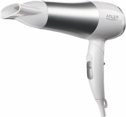 Adler AD 2225 Haartrockner mit Diffusor, 2200 Watt, weiß/silber