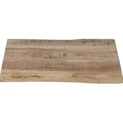 Holzplatte 60x60 cm Louis, Tischplatte aus Mangoholz massiv + raue Oberfläche, Baumkanten-Platte für Heimwerker, geeignet für Arbeitsplatten, Ti... - Orange