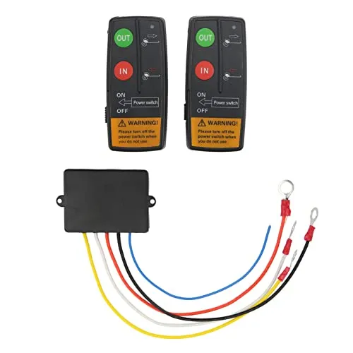 FOLOSAFENAR Drahtloses Winden Fernbedienungs Set , Universal Winden Controller Set und Handwinde mit 12 V und 24 V , Tragbare ATV Winde für Auto , LKW , ATV , SUV