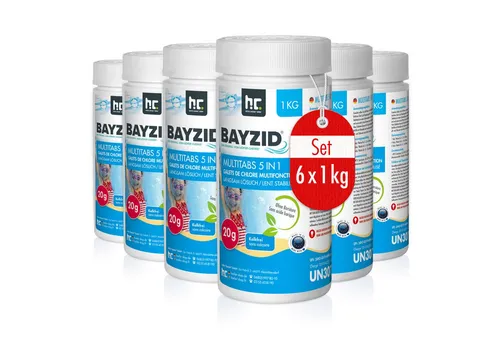 6x 1 kg Multitabs 20g 5in1 für Pools - Multifunktionstabletten für Pools, ideal zur Langzeitchlorung und stabilen pH-Wert. Kalkfrei und ohne Lösungsrückstände - für eine zuverlässige Wasserpflege!